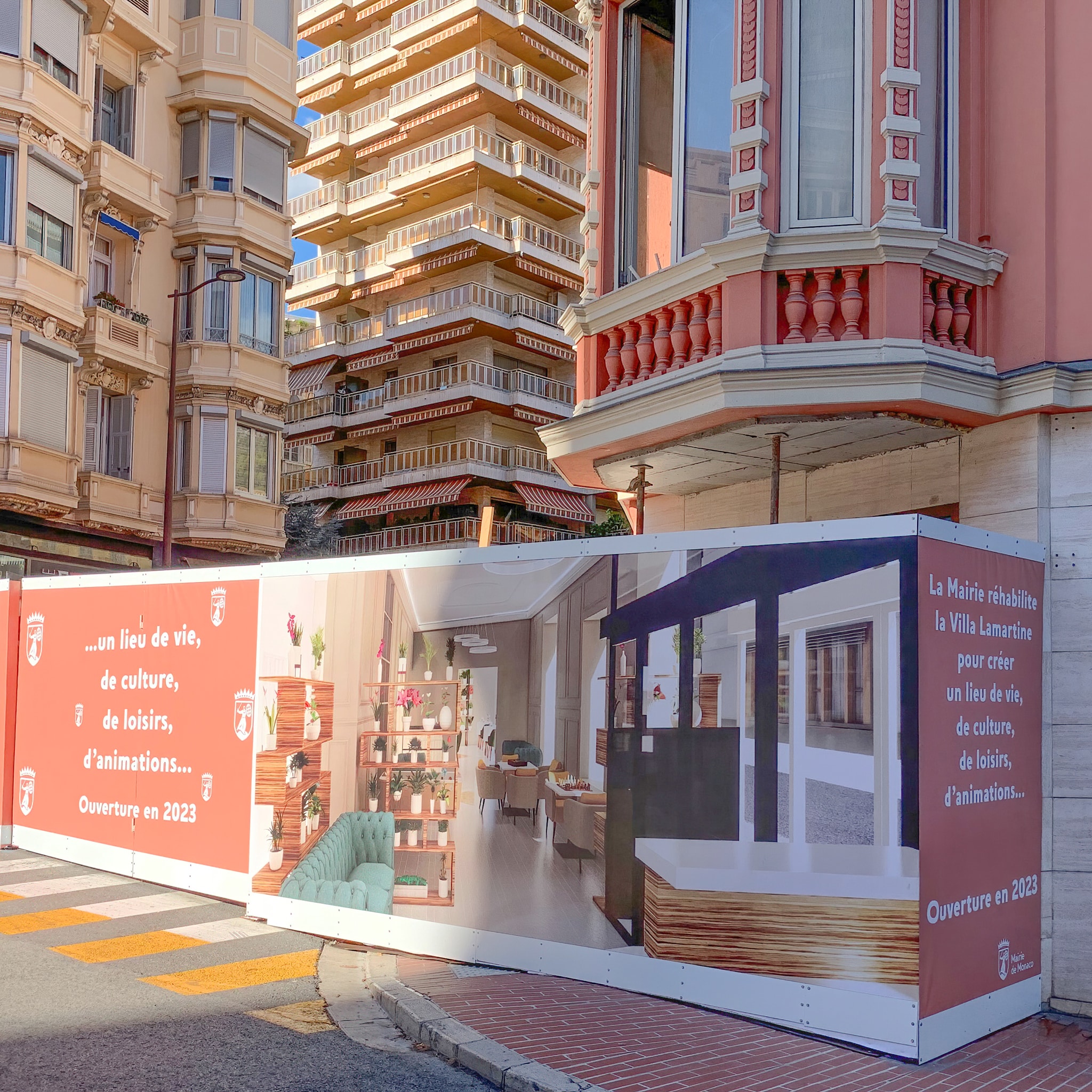 Panneau de chantier réglementaire personnalisé – Monaco